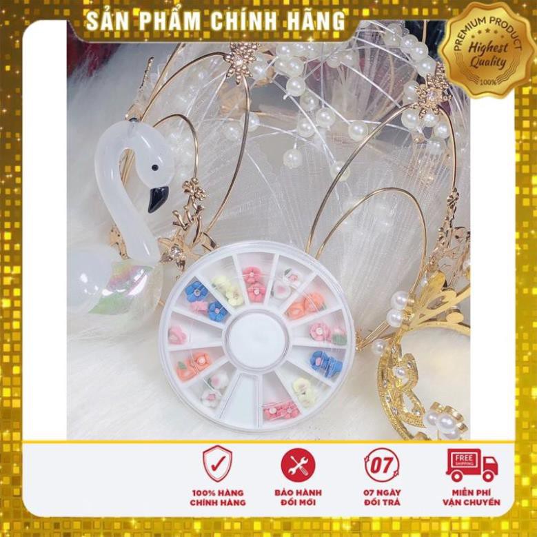 set hoa trang trí khay tròn dùng cho nail