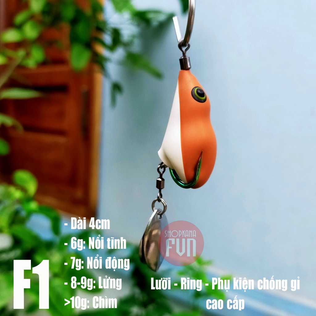Mồi câu lure nhái hơi F1 nhạy cá Lóc, Chẽm (Nguyên liệu Thái Lan cao cấp)