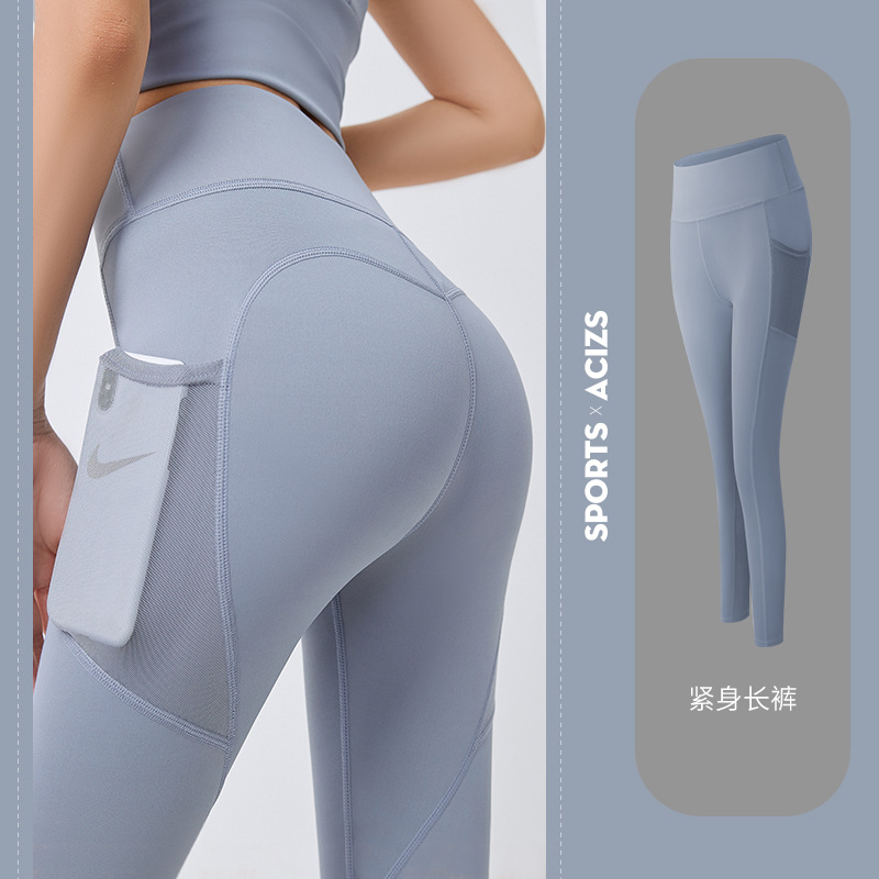Quần Legging Thể Thao Nâng Hông Có Túi Màu Kẹo Dành Cho Nữ