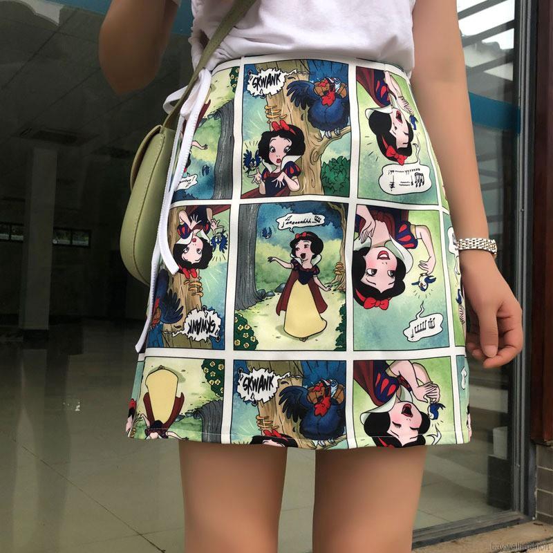 [Baywellfashion]Chân váy chữ A lưng cao hoạ tiết in phong cách Hàn Quốc | BigBuy360 - bigbuy360.vn
