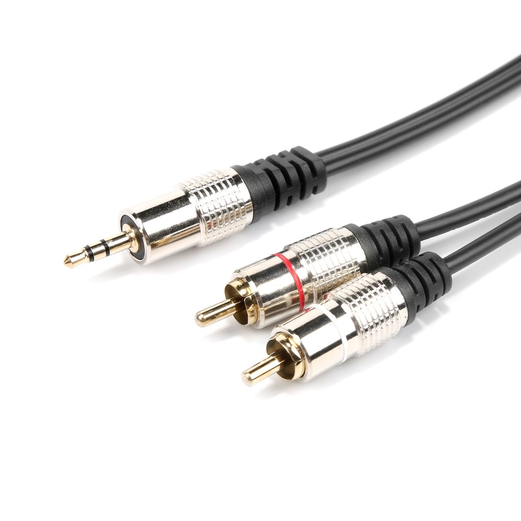【1.5m/3m/5m/10m】Dây cáp chia âm thanh chiều dài đầu cắm 3.5mm sang 2 đầu RCA cho điện thoại/ loa