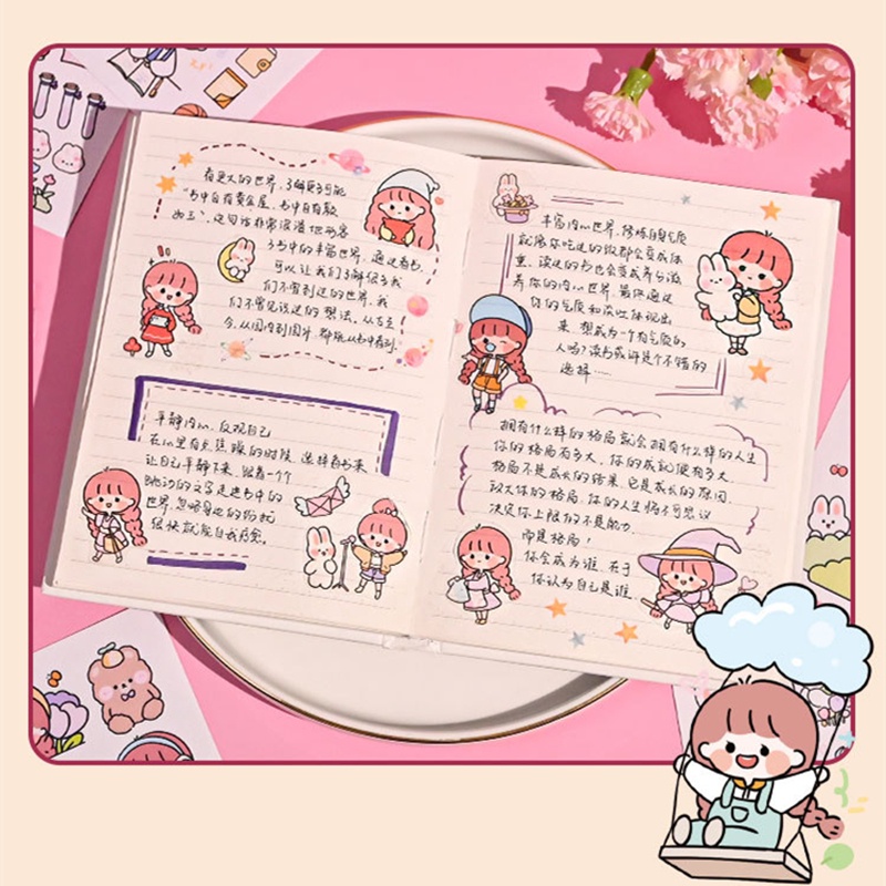 Bộ sticker Dán Trang Trí Sổ Tay diy Dành Cho Bé Gái