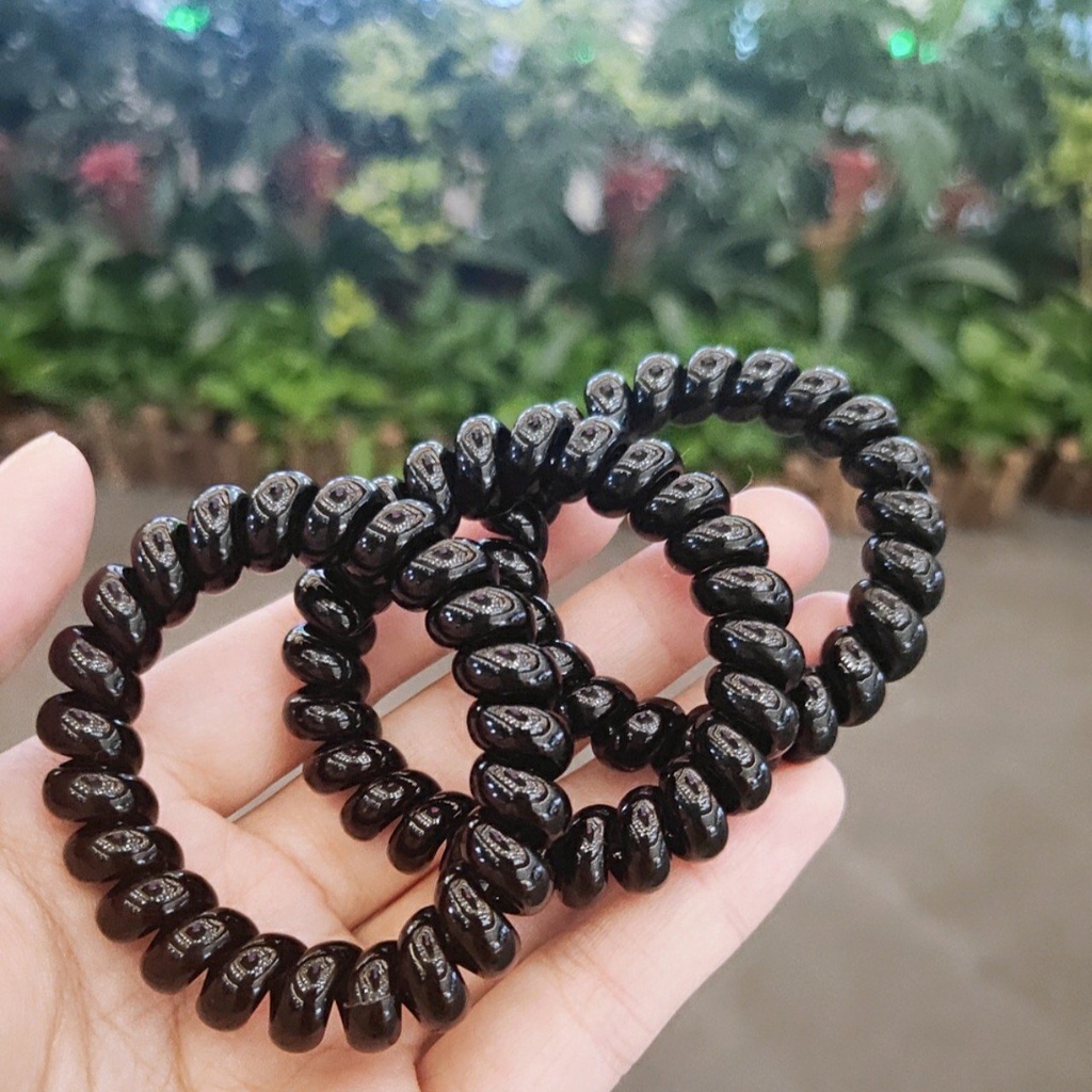 Dây cột tóc lò xo đen size 3cm ,lẻ 1 cái