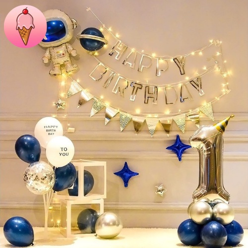 Dây Chữ Happy Birthday Ép Kim Ánh Kim Chữ Rỗng Trang Trí Sinh Nhật - Kem Shop K11