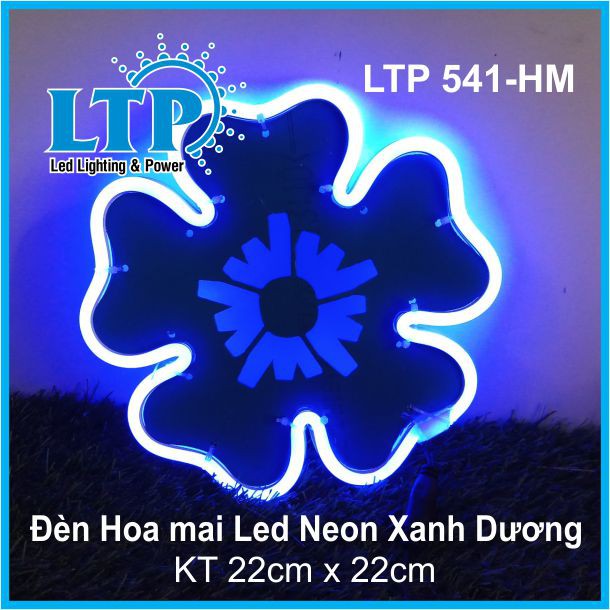 Hoa Mai Led Neon - Đèn Neon Hình Hoa Mai 30cm (2 mặt) trang trí Lễ hội, Giáng Sinh Noen, Tết.