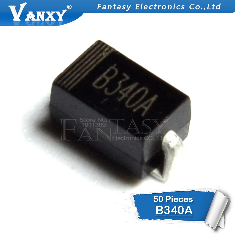 50PCS B340A 3.0A B340 SURFACE MOUNT SCHOTTKY BARRIER RECTIFIER