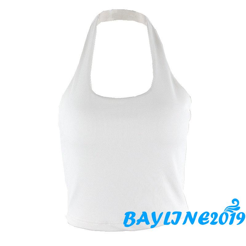 Áo Lửng Hai Dây Cổ Yếm Màu Sắc Đơn Giản Quyến Rũ Dành Cho Nữ