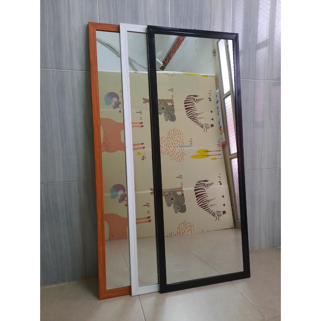 Gương soi toàn thân màu trắng kích thước 40 x 110 cm ( khung nhôm cao cấp)