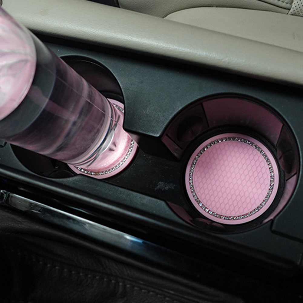 Miếng Lót Cốc Chống Trượt Đính Đá Sang Trọng Cho Xe Hơi