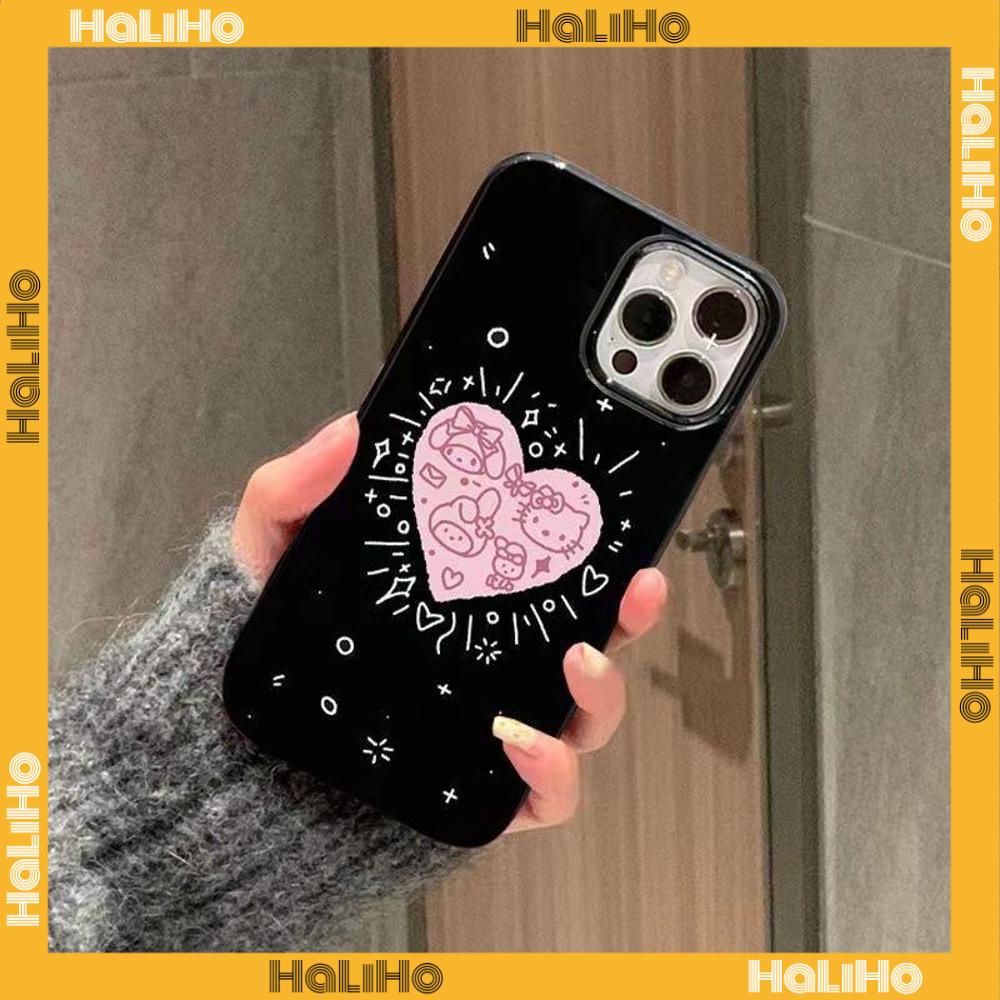 iPhone Case Silicone Soft Case Black Candy Case Big Hole Camera Protection Shockproof Pink Heart Cartoon Cute Style For iPhone 13 Pro Max iPhone 12 Pro Max iPhone 11 iPhone 7  Plus
