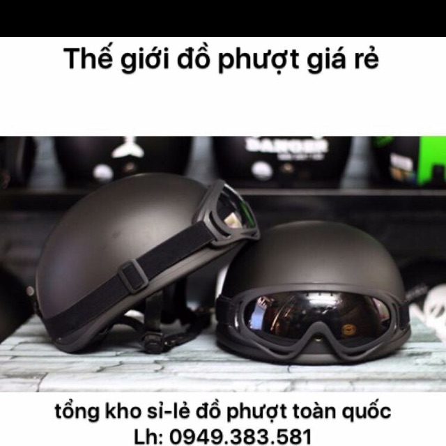 Mũ bảo hiểm 1/2 đen trơn - nón bảo hiểm 1/2 đen trơn