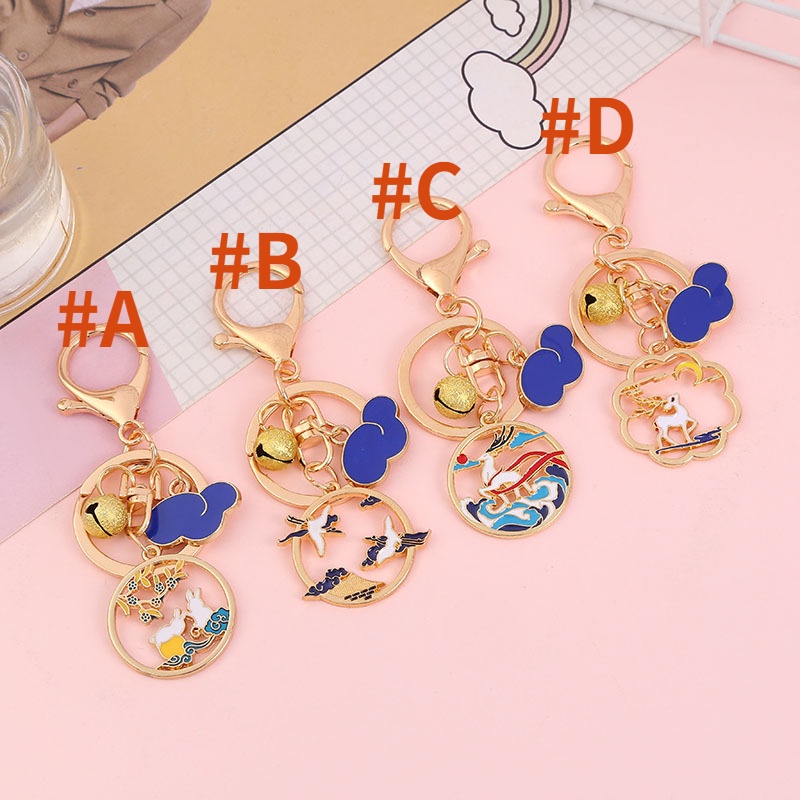 Móc khóa Miss Zoe tráng men hình hươu/ thỏ hoạt hình dễ thương phù hợp làm quà tặng cho bạn bè
