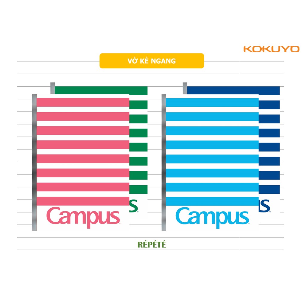 Vở kẻ ngang B5 Campus 80trang 120 trang 200trang Repete