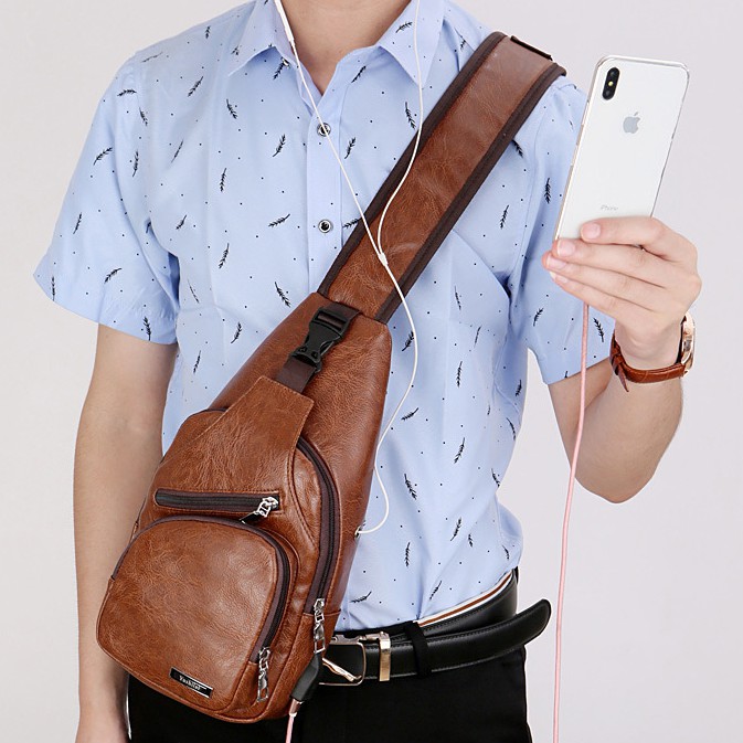  Túi đeo chéo nam da pu 3 màu phong cách Hàn Quốc, tiện dụng - Túi chéo nam TC02 | BigBuy360 - bigbuy360.vn