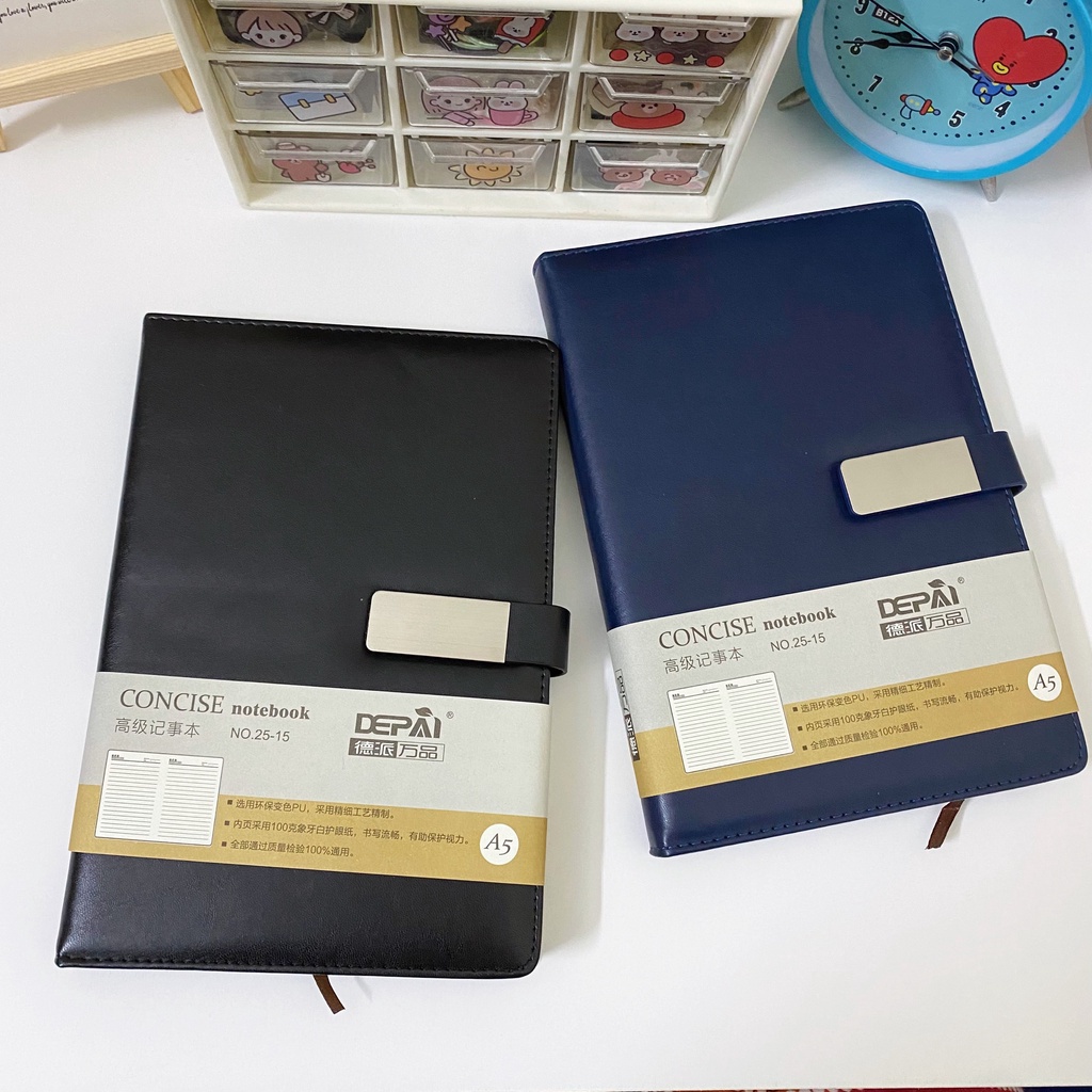 Số tay da ghi chép Notebook A5 DEPAI - kẻ ngang 100 trang -  A2515