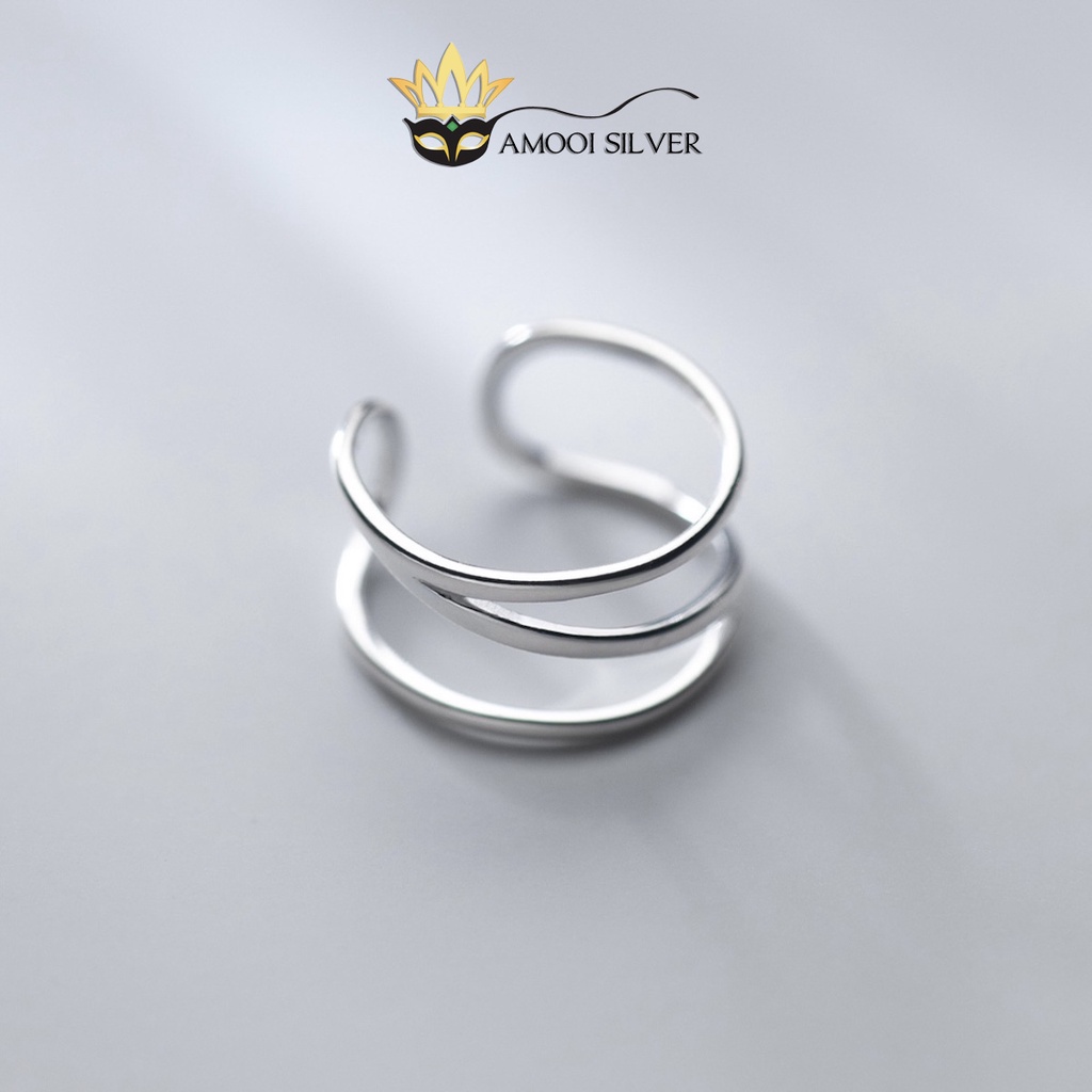 Nhẫn bạc S925 3 lớp xoắn dạng thanh mãnh - Amooi Silver AN104