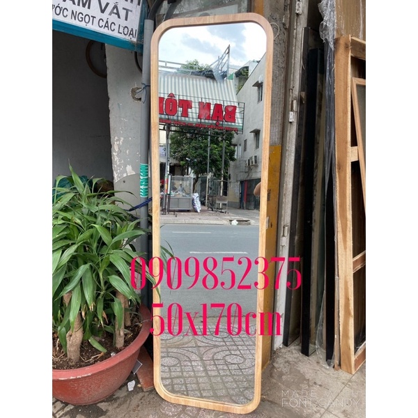 gương soi toàn thân khung gỗ bo 4 góc 40x150cm