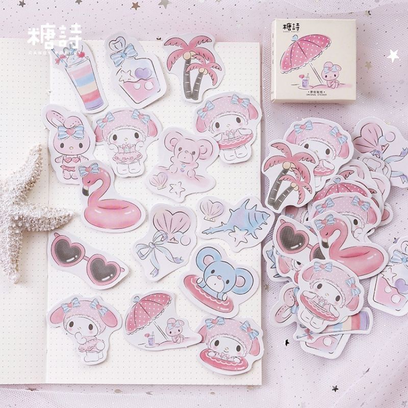 P1 - Set 45 miếng dán sticker trang trí hoạt hình nhiều mẫu