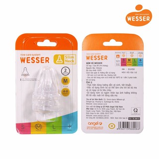Núm Ty Bình Sữa Wesser Cổ Hẹp S,M,L,+