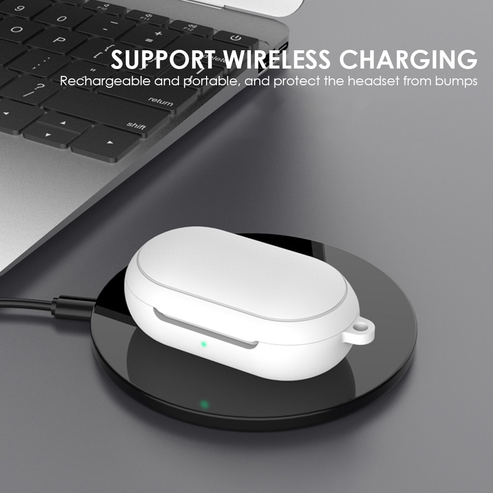Samsung Galaxy Buds + / Buds Plus / Buds Live / Buds Pro Case Vỏ Bảo Vệ Hộp Sạc Bằng Silicone Kèm Miếng Dán Kim Loại Cho Tai Nghe