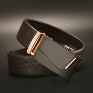 Dây Thắt Lưng Nam Đẹp Cao Cấp Da Bò 100% Khóa Tự Động. Thắt Lưng Da Nam Hàng Hiệu Baellerry Mạ Vàng Bạc Nam Tính GC1955