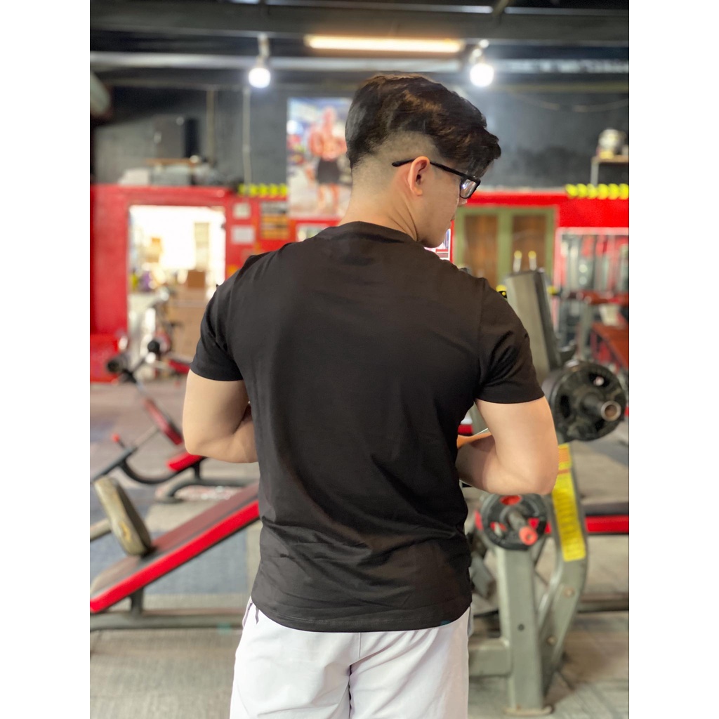 Áo Thun Nam Polo Cổ Tròn Vải Cotton Cá Sấu Đen Quý Phái, Đen