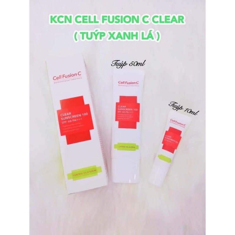 Kem chống nắng dành cho da dầu da mụn da nhạy cảm Cell Fusion C Clear Sunscreen 100 SPF48+PA+++50ml