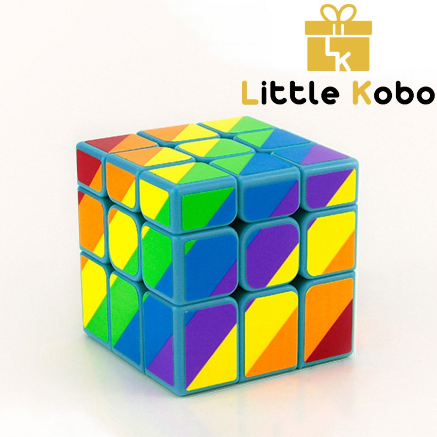 Rubik 3x3 YJ Unequal Six-Color Mirror Cube Rubic Biến Thể 3 Tầng Cầu Vồng