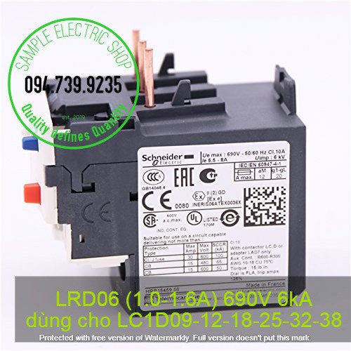 LRD06 - Relay nhiệt Schneider LRD06 (1-1.6A) -  Rơ le Nhiệt 1-1.6A