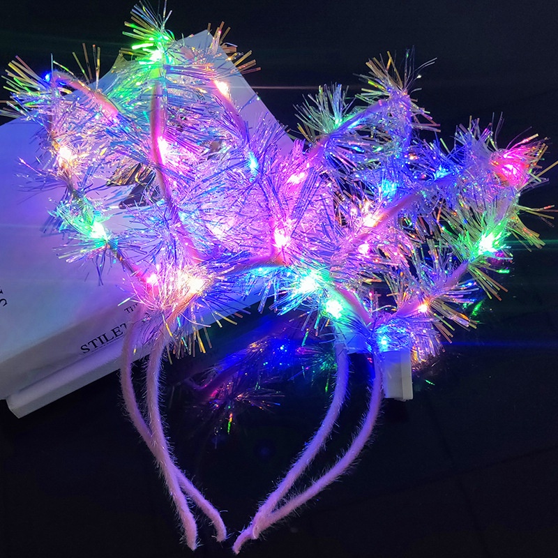 Bờm tóc, cài tóc tai thỏ, băng đô có đèn led sáng lấp lánh siêu đáng yêu cho bé gái