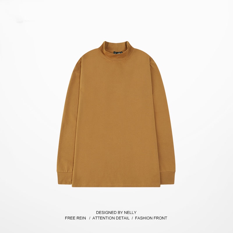 Áo thun Nelly dài tay nửa cổ giữ nhiệt bo tay áo phông