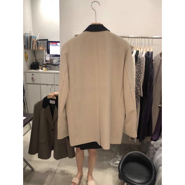 Áo khoác blazer phối màu cổ 2 cúc