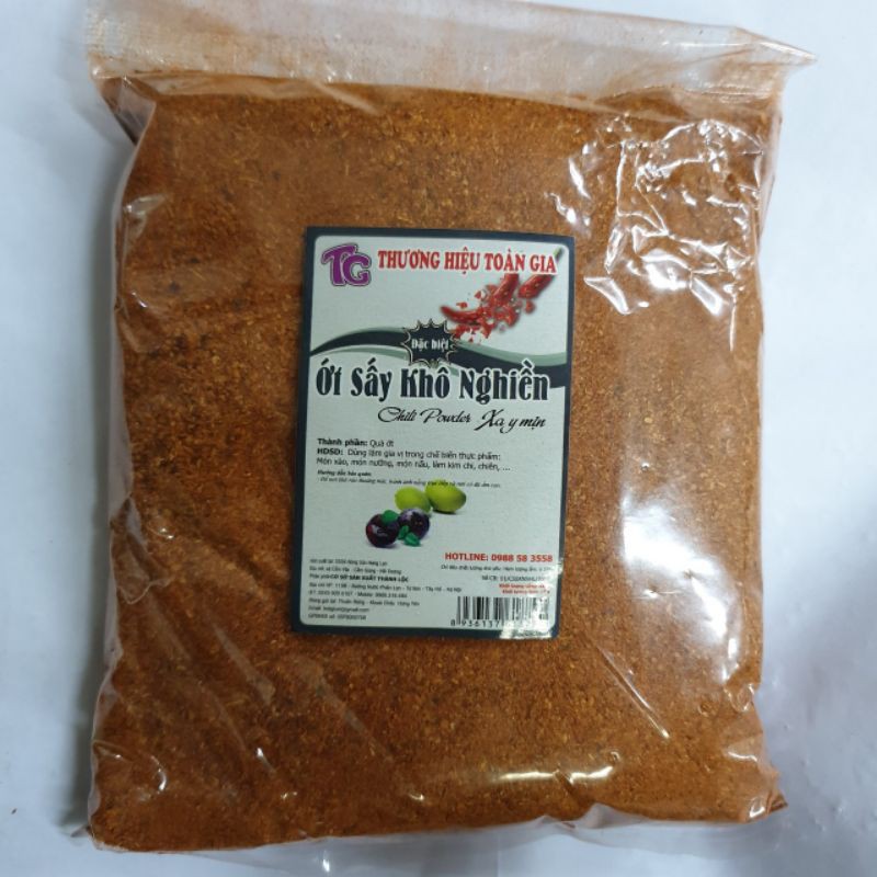 Bột ớt ta nguyên chất cay thơm nồng gói 500gr