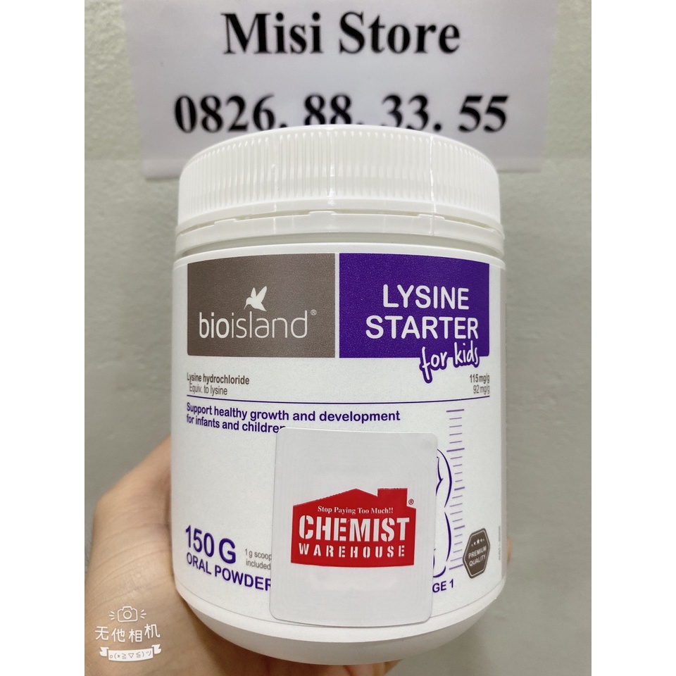 Lysine Bioisland của Úc, dạng bột và viên, hỗ trợ tăng chiều cao cho bé