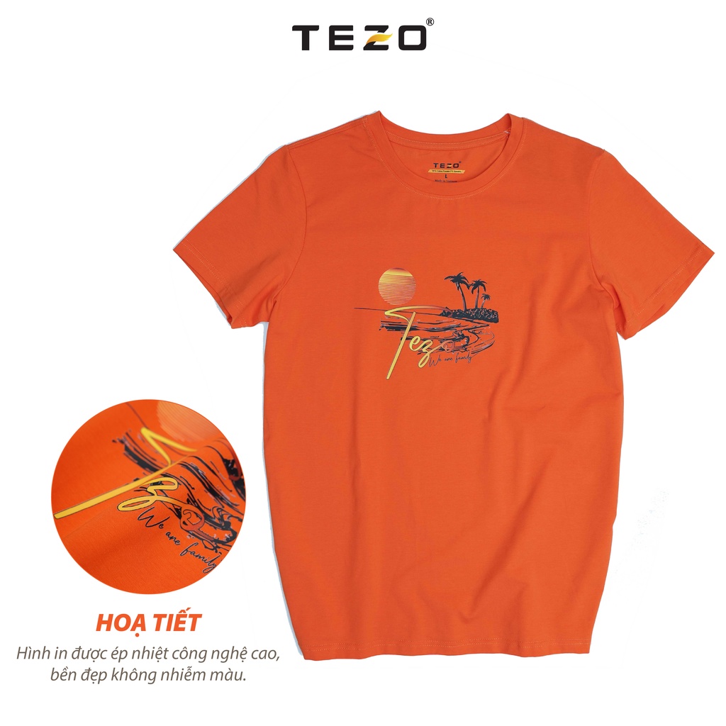 Áo phông nam in hoạ tiết cây dừa TEZO năng động thoải mái 2204APOT10