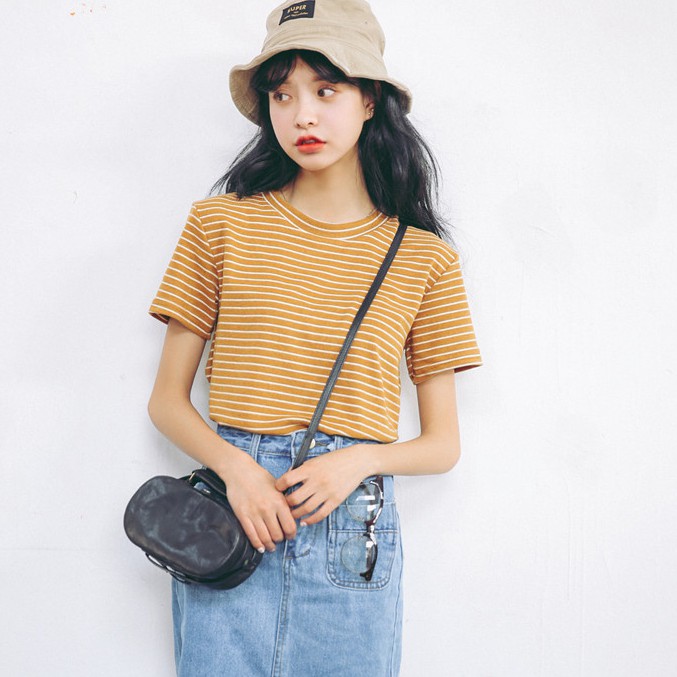 Áo Thun Nữ Cổ Tròn Kẻ Sọc 23542