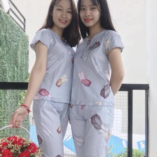Bộ mặc nhà thô lụa