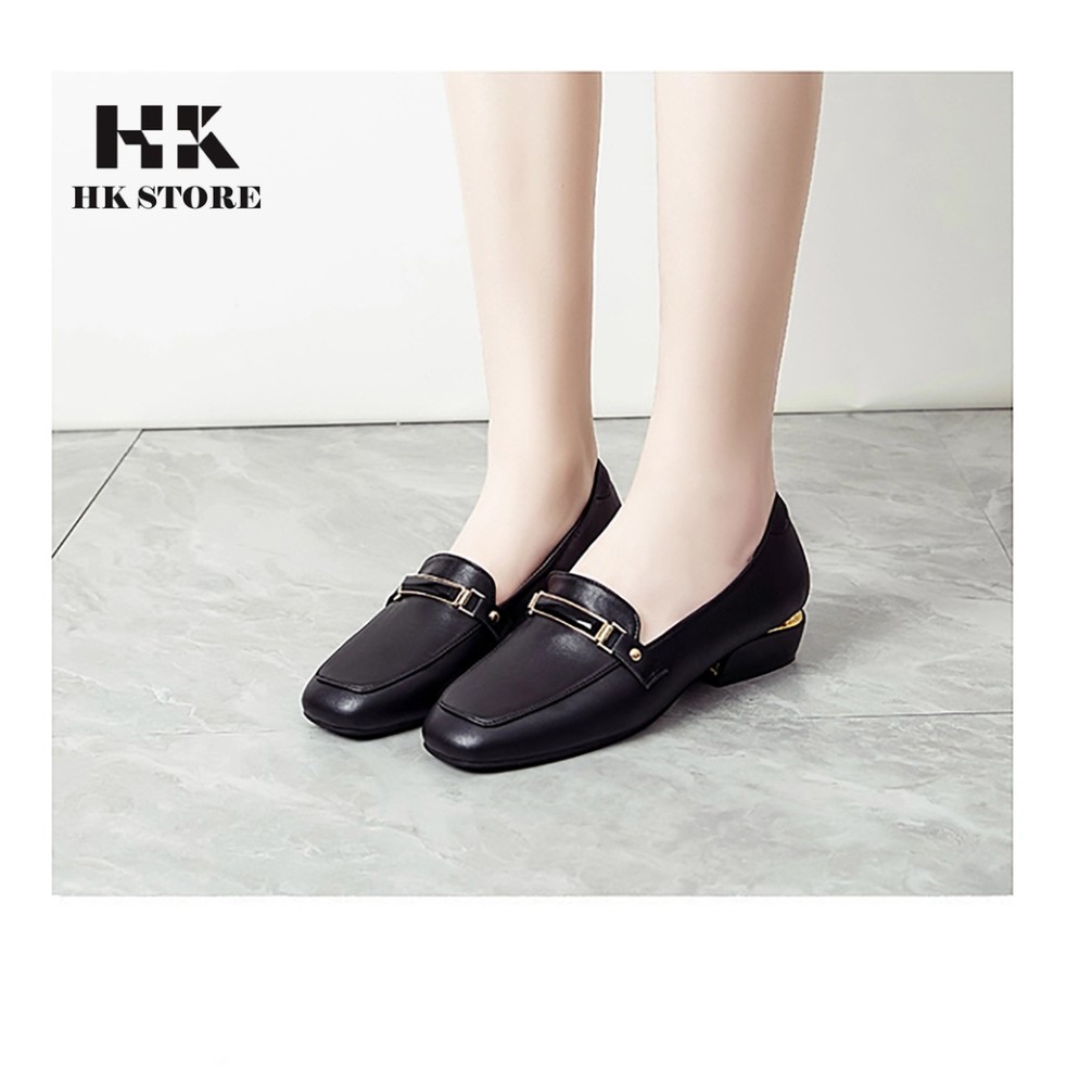 Giày moca nữ da miếng siêu mềm  HK STORE  da bò thật 100% kiểu dáng trẻ chung đơn giản và siêu êm chân siêu mềm da.