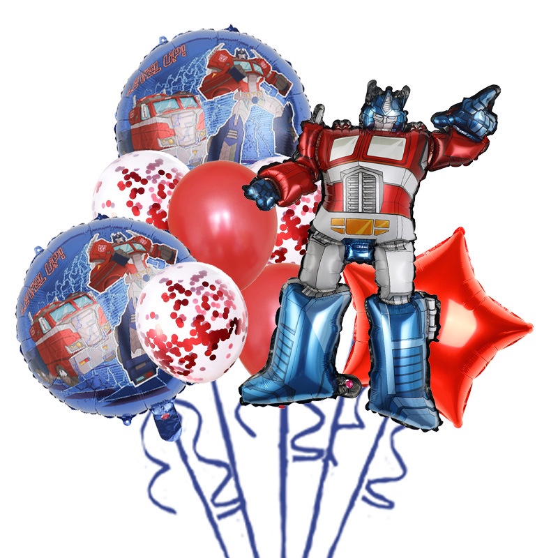 Bộ Bong Bóng Giấy Bạc Hình Robot Biến Hình Optimus Prime Bumblebee Trang Trí Tiệc Sinh Nhật Cho Bé