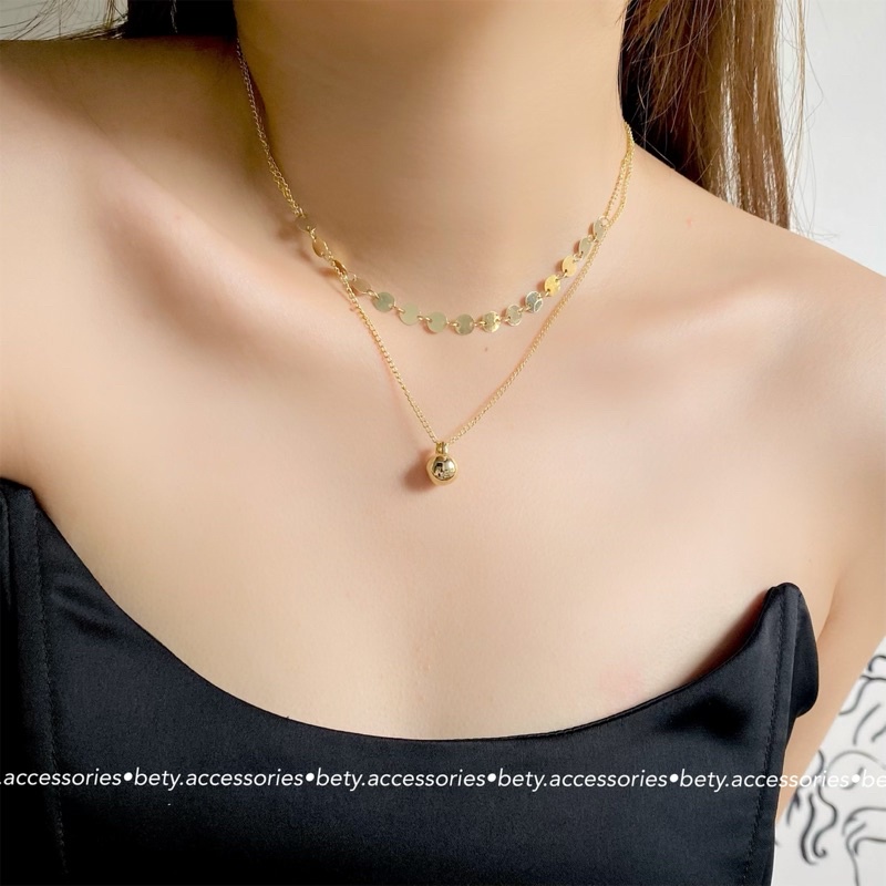 Dây chuyền nữ hai lớp thời trang phong cách hàn quốc Kary