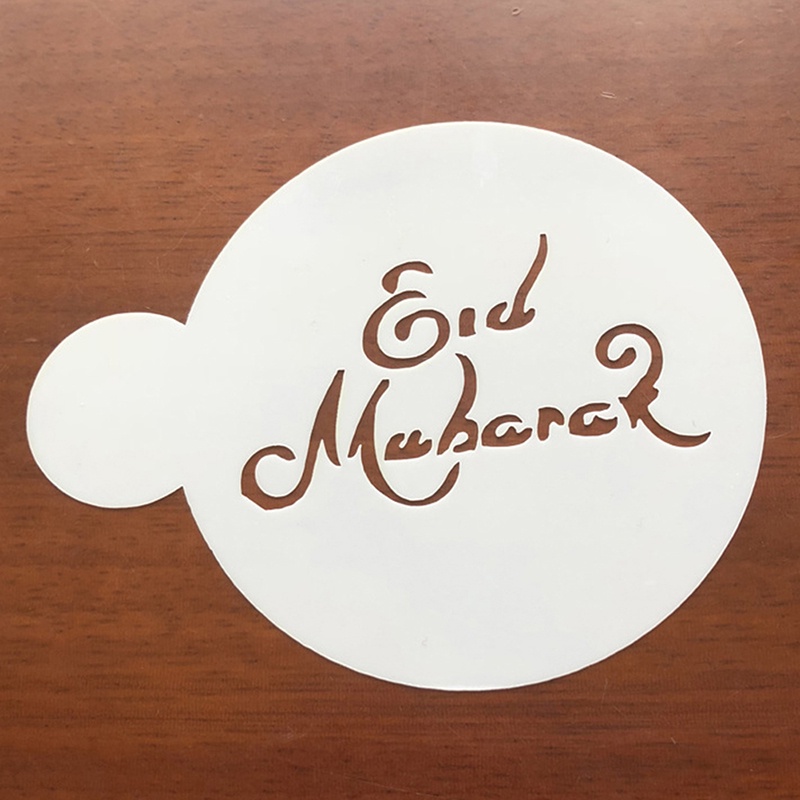 [takejoynew 0527] 3Pcs Eid Mubarak Ramadan Coffee Printing Template Spray Stencil DIY Drink Decor