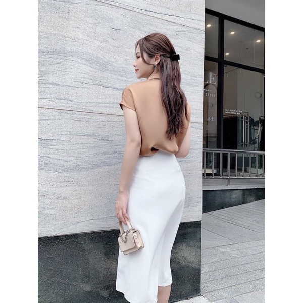 Áo sơmi lụa satin 3 màu tặng kèm khăn