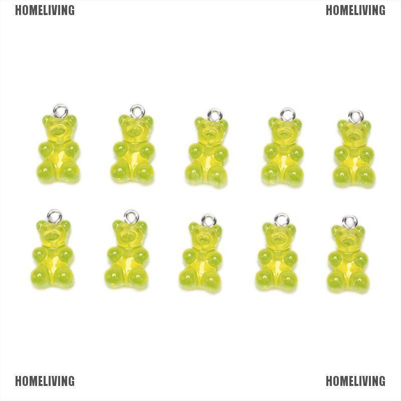 Set 10 Mặt Vòng cổ / Bông Tai Hình Gấu Gummy DIY