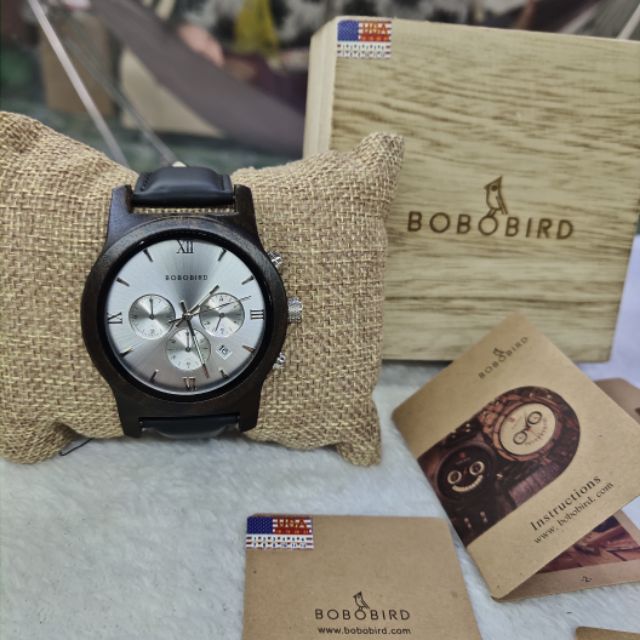 Đồng hồ gỗ nam Bobo Bird xách tay Mỹ