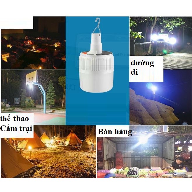 Đèn tích điện năng lượng mặt trời 100W siêu sáng tặng kèm sạc và điều khiển | BigBuy360 - bigbuy360.vn