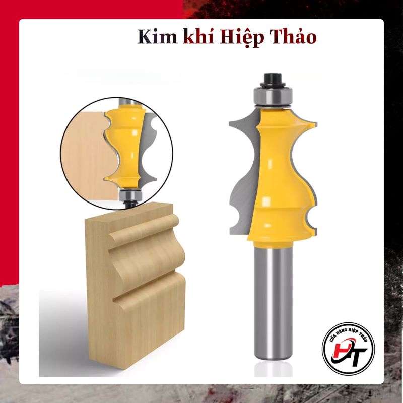 Mũi soi phào chỉ gỗ mũi phay cửa tủ MUWANG vàng kiểu 2 MSPC-V-K2