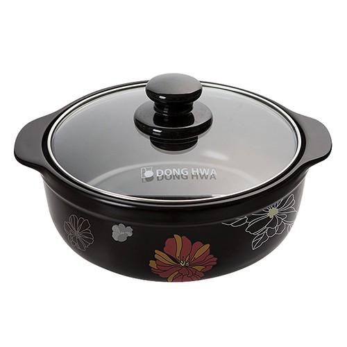 Nồi Sứ Cao Cấp Hoa Văn Nắp Kiếng Dong Hwa 750ml ~ 2.7L