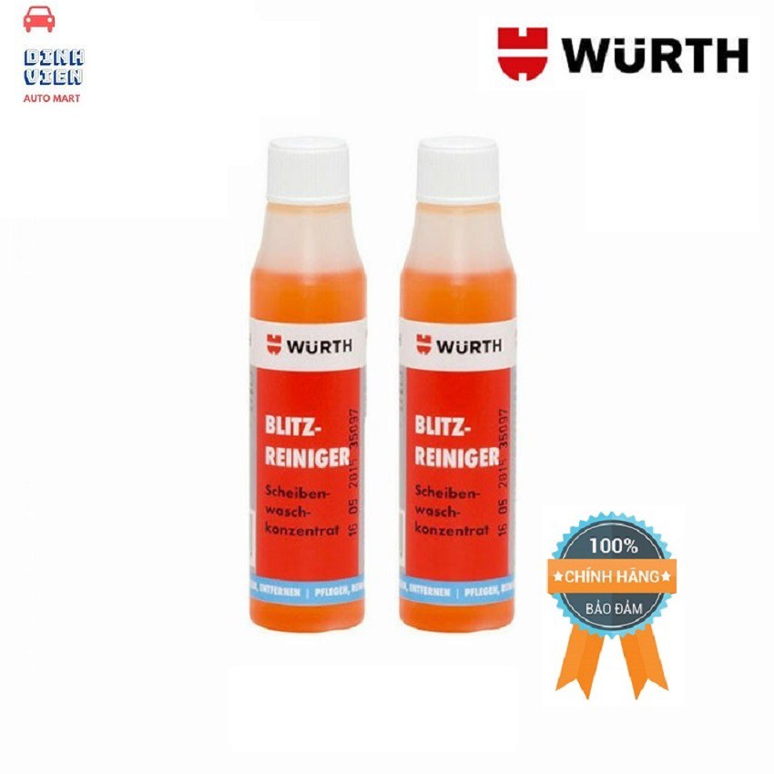 Nước Rửa Kính Ô Tô Wurth Rapid Windscreen Cleaner (32ml) sạch rõ kính lái, hiệu quả tức thì chỉ trong một lần gạt nước.