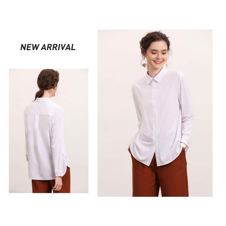 Áo sơ mi nữ trắng 𝗙𝗥𝗘𝗘𝗦𝗛𝗜𝗣 - dáng suôn không nhăn, mềm mịn, thoáng mát, Unisex