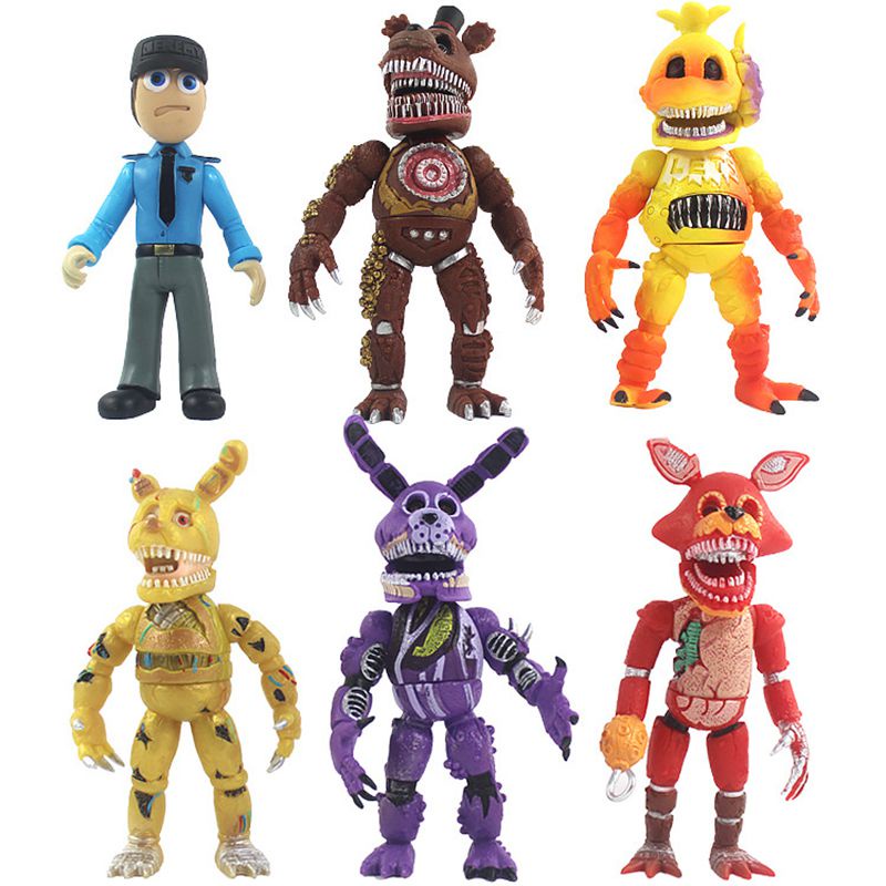 Five Nights At Freddy's Fnaf Mô Hình Gấu Bông bonnie chica fazbear Bằng pvc Sưu Tầm Bóng Bay Trong Phim nightmare fredbear